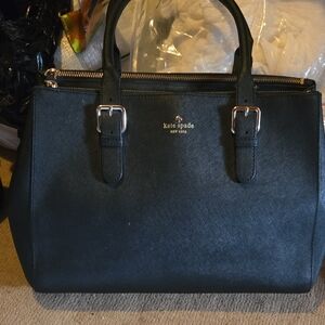 Kate Spade Huge Black Saffiano Leather Structured Satchel Tote